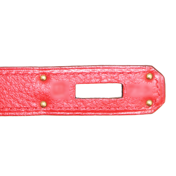 Bolso de mano Hermès  Kelly 32 cm en cuero togo rojo - Detail D5