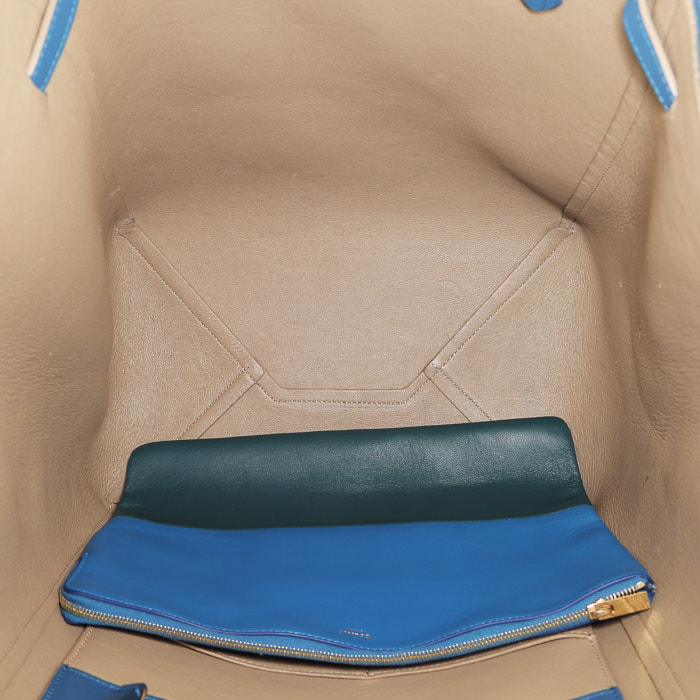 Shopping bag Celine  Cabas Phantom in pelle blu - Detail D2