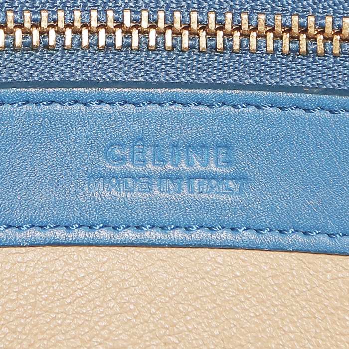 Celine  Cabas Phantom shopping bag  in blue leather - Detail D3