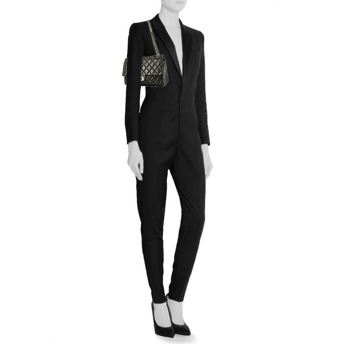 Sac à main Chanel  Chanel 2.55 en cuir matelassé noir - Detail D1