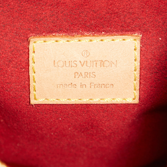 Bolso de mano Louis Vuitton Croissant en lona Monogram marrón y cuero natural - Detail D3