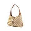 Gucci Jackie vintage handbag in grey monogram canvas and brown leather - 00pp thumbnail