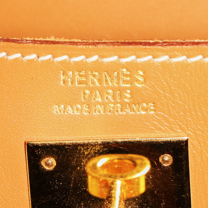 Borsa Hermès Kelly 32 cm in pelle Chamonix gold - Detail D4