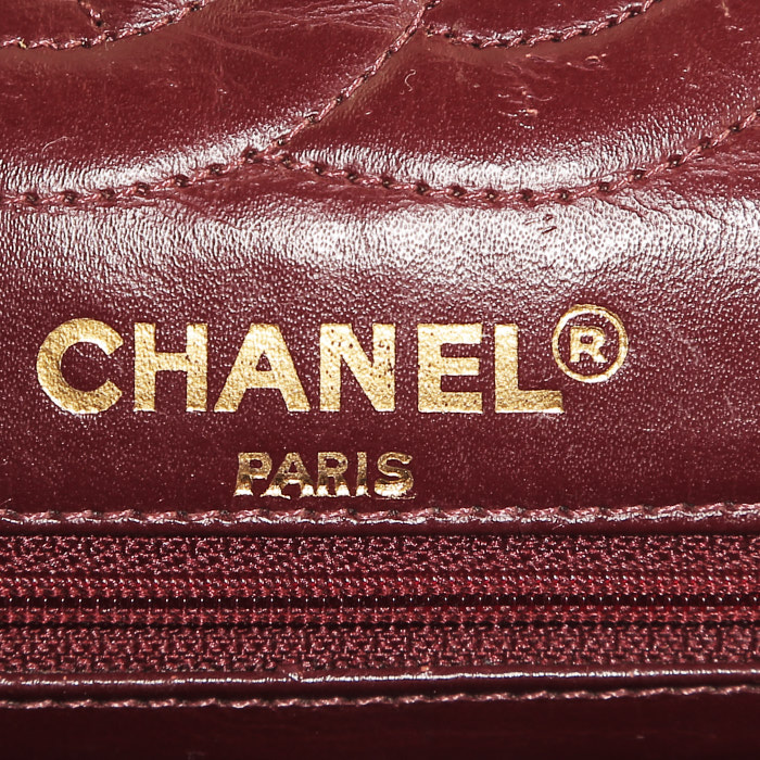 Sac bandoulière Chanel Vintage en cuir matelassé noir - Detail D4