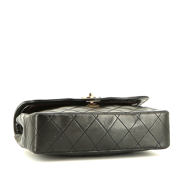 Bolso bandolera Chanel Vintage en cuero acolchado negro - Detail D5