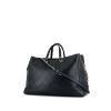 Chanel Shopping shopping bag in navy blue quilted leather - 00pp thumbnail