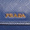 Prada Double shopping bag in blue leather saffiano - Detail D4 thumbnail