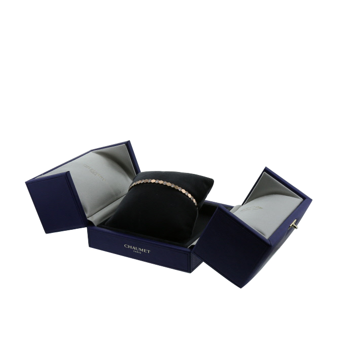 Brazalete redondo que se puede abrir Chaumet Bee my Love en oro rosa y diamantes - Detail D2