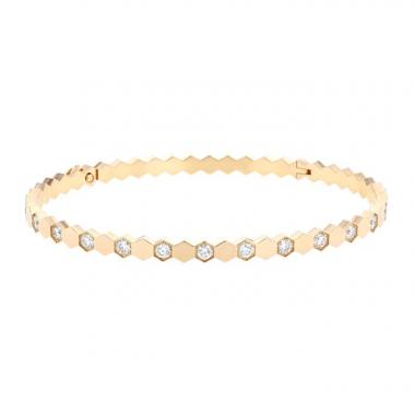 Brazalete redondo que se puede abrir Chaumet Bee my Love en oro rosa y diamantes