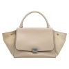 Celine  Trapeze medium model  handbag  in beige leather  and beige suede - Detail D2 thumbnail