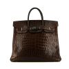 Hermès  Haut à Courroies handbag  in brown alligator - 360 thumbnail