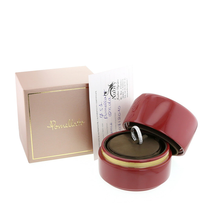 Pomellato Onda ring in white gold and diamonds - Detail D2