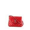 Saint Laurent  Toy Loulou shoulder bag  in red chevron quilted leather - 360 thumbnail