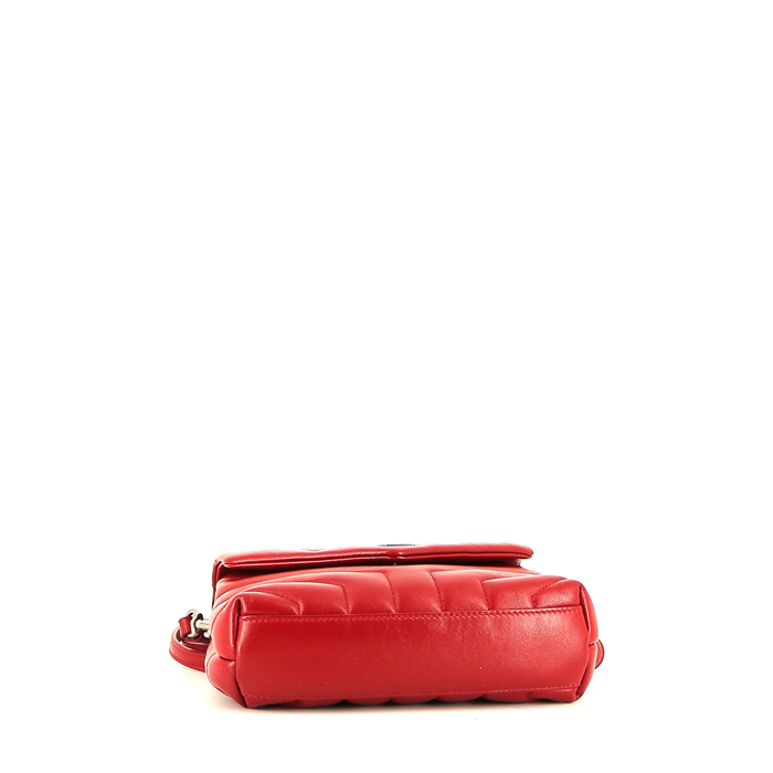 Borsa a tracolla Saint Laurent  Toy Loulou in pelle trapuntata a zigzag rossa - Detail D4