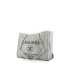 Shopping bag Chanel  Deauville in tela blu e pelle beige - 00pp thumbnail