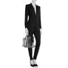 Shopping bag Chanel  Deauville in tela grigia e pelle nera - Detail D1 thumbnail