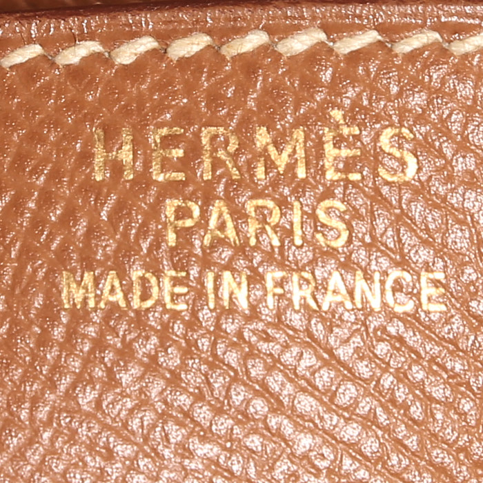 Bolso de mano Hermès  Birkin 35 cm en cuero Courchevel color oro - Detail D3