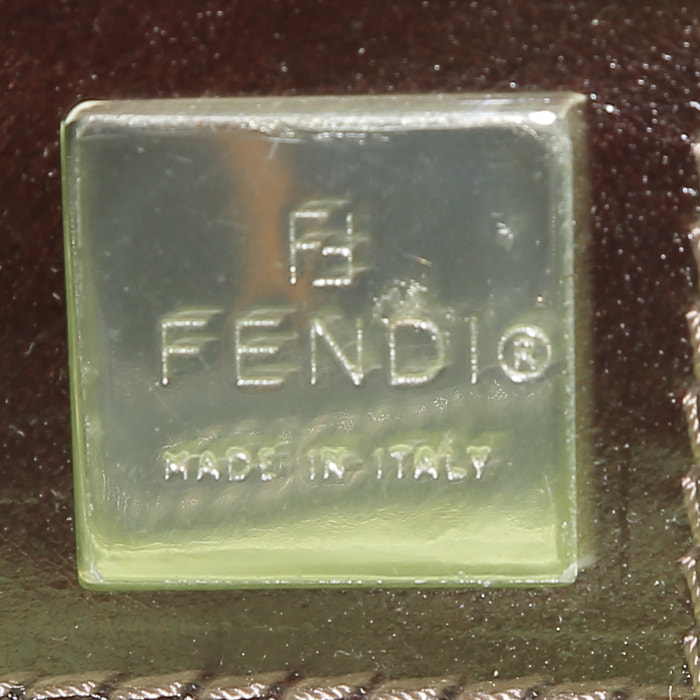 Borsa a tracolla Fendi Baguette in tela denim blu scuro a fiori - Detail D3