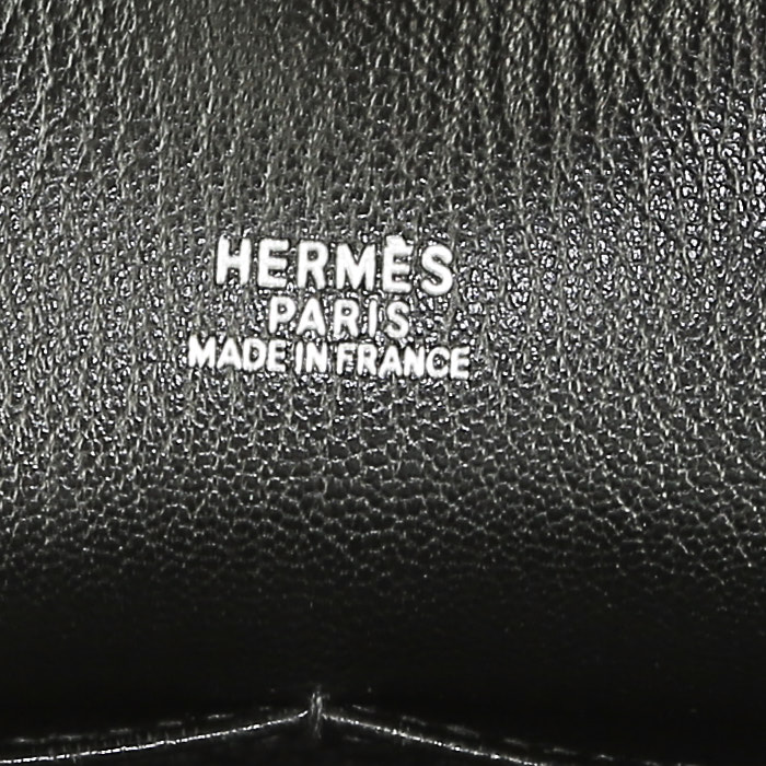Bolso de mano Hermes Plume en cuero granulado negro - Detail D3