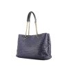 Bottega Veneta  Tote shopping bag  in navy blue intrecciato leather - 00pp thumbnail