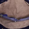 Bottega Veneta  Tote shopping bag  in navy blue intrecciato leather - Detail D2 thumbnail