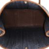 Hermes Garden shopping bag in dark blue denim canvas and brown leather - Detail D2 thumbnail