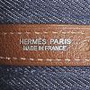 Hermes Garden shopping bag in dark blue denim canvas and brown leather - Detail D3 thumbnail
