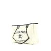 Chanel  Deauville shopping bag  in white canvas  and navy blue leather - 00pp thumbnail