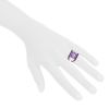 Poiray signet ring in white gold,  amethysts and ruby - Detail D1 thumbnail