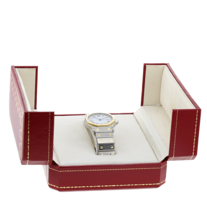 Cartier Santos Octogonale  in gold and stainless steel Ref: 2966  Circa 1980 - Detail D2