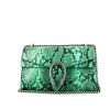 Bolso de mano Gucci Dionysus en piel de pitón verde - 360 thumbnail