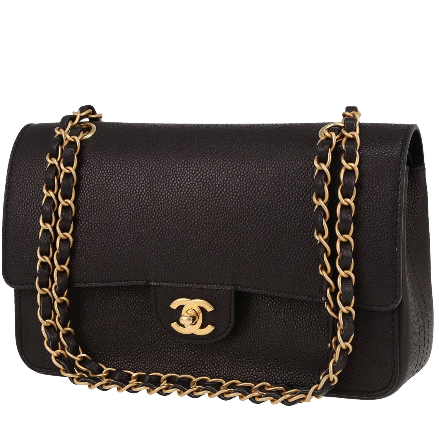 Chanel Timeless Classic handbag in black grained leather