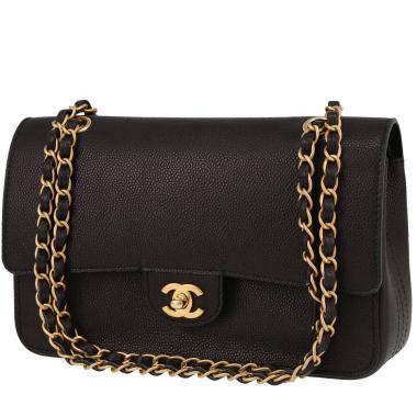 Borsa Chanel  Timeless Classic in pelle martellata nera