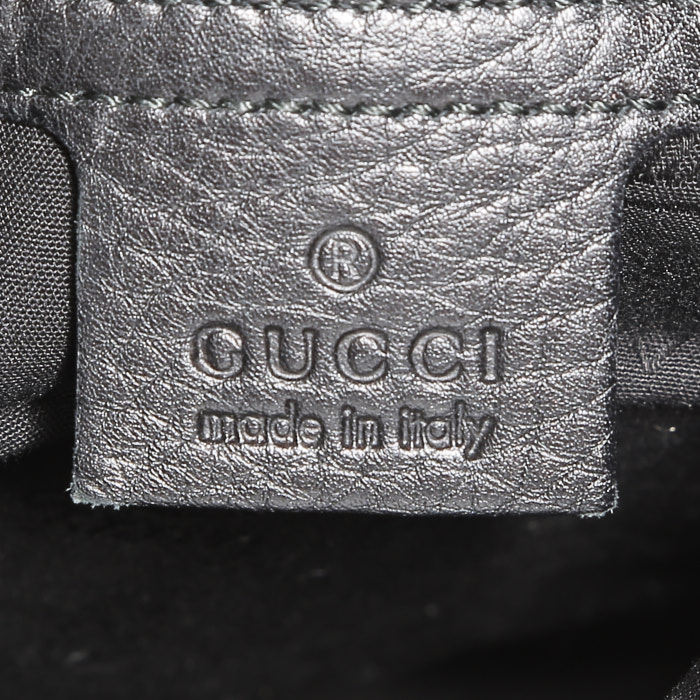 Gucci handbag in green and red bicolor canvas and black leather - Detail D3