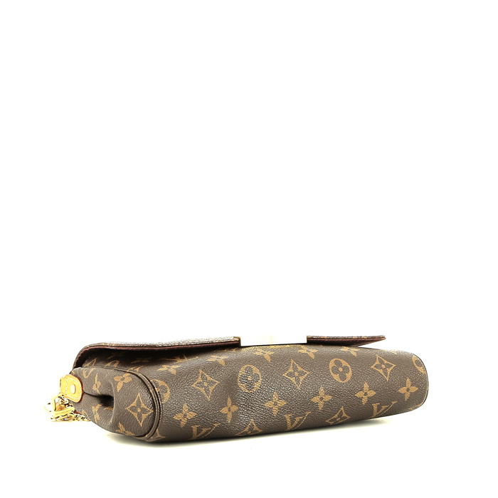 Borsa a tracolla Louis Vuitton  Favorite in tela monogram marrone e pelle naturale - Detail D5