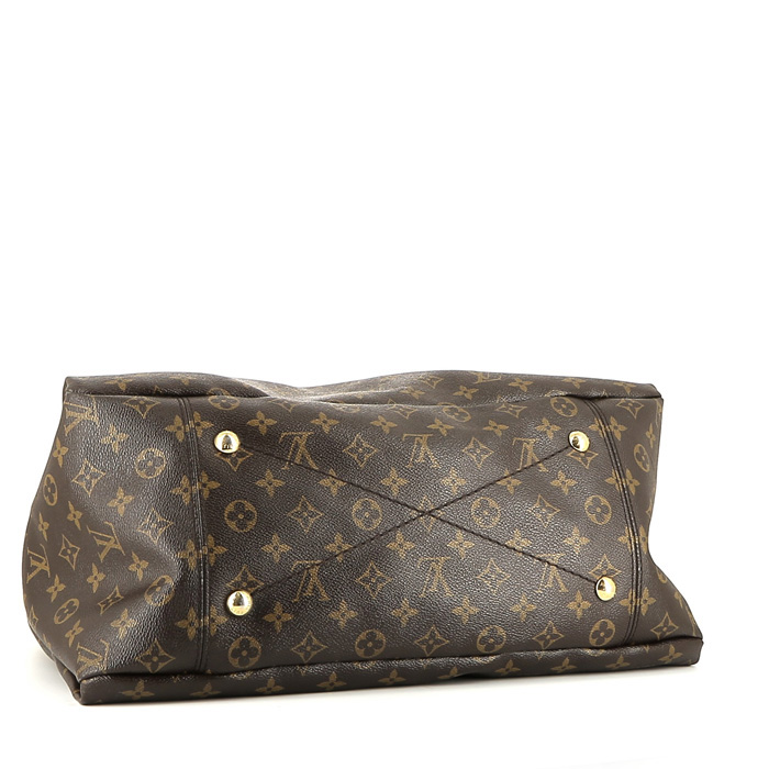 Louis Vuitton Artsy handbag in brown monogram canvas and natural leather - Detail D4