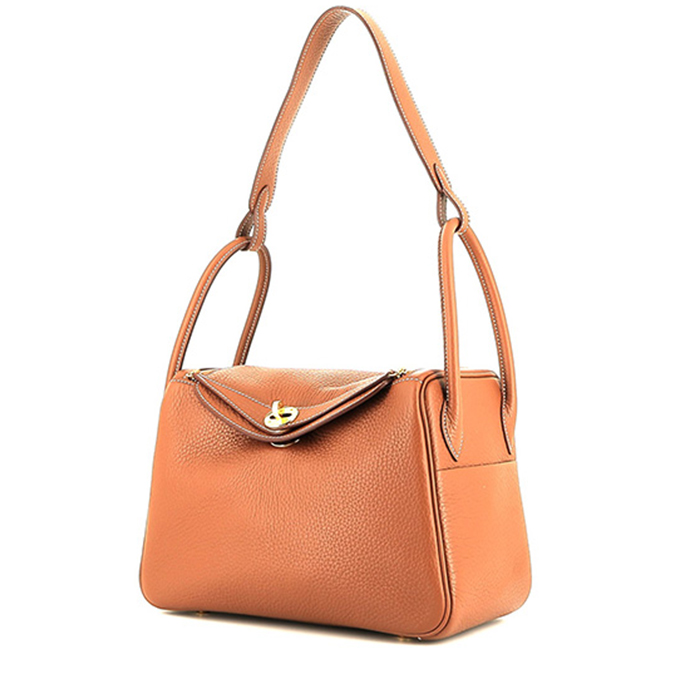 Lindy leather handbag Hermès Brown in Leather - 36049391