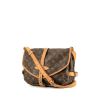 Borsa a tracolla Louis Vuitton Saumur in tela monogram cerata marrone e pelle naturale - 00pp thumbnail