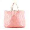 Goyard  Saint-Louis large model  shopping bag  in pink Goyard canvas  and pink leather - 360 thumbnail