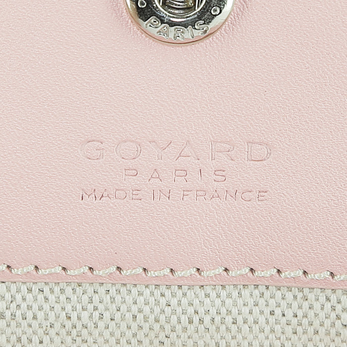 Shopping bag Goyard  Saint-Louis modello grande  in tela Goyardine rosa e pelle rosa - Detail D3