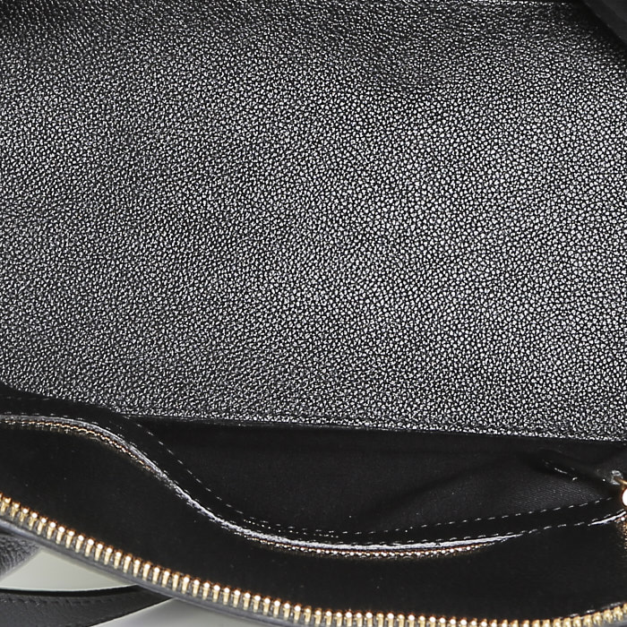 Sac bandoulière Balenciaga Ville Top Handle en cuir grainé noir - Detail D3