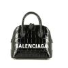 Borsa a tracolla Balenciaga Ville Top Handle mini in pelle nera simil coccodrillo - 360 thumbnail