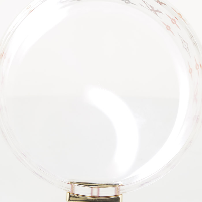 Gioielli scatola Louis Vuitton in plexiglas trasparente con motivo e pelle rosa - Detail D1