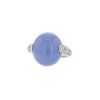 Pomellato Luna large model ring in white gold, chalcedony and diamonds - 00pp thumbnail