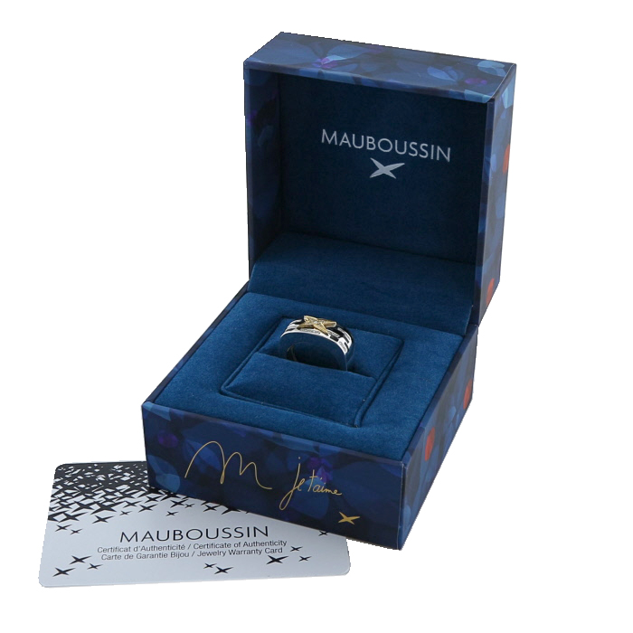 Bague Mauboussin Le Jour de la Nouvelle Star en argent, or jaune,  laque et diamants - Detail D2