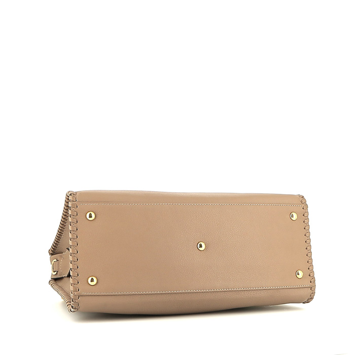 Louis Vuitton handbag in beige grained leather and natural python - Detail D5