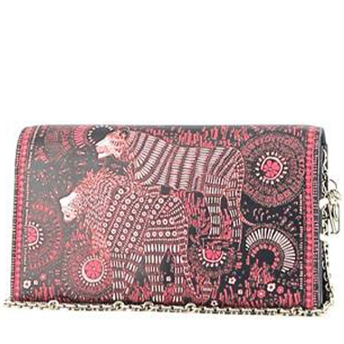 Sac bandoulière Dior en cuir bleu et rose