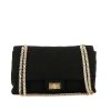 Chanel  Chanel 2.55 handbag  in black quilted jersey - 360 thumbnail