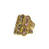 Zolotas ring in yellow gold,  sapphires and ruby - 00pp thumbnail