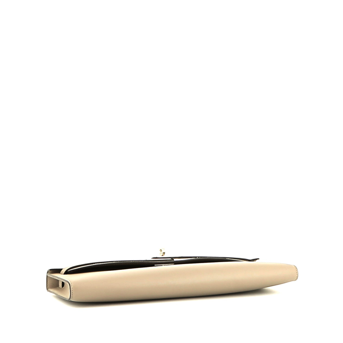 Bolsito de mano Hermès Kelly Cut en cuero swift gris - Detail D4